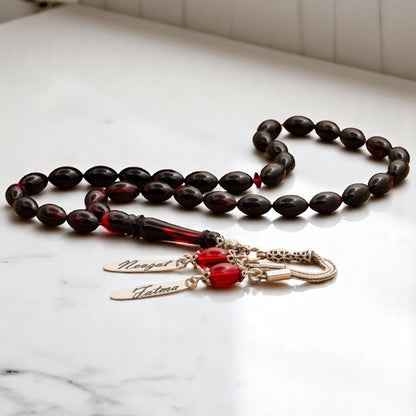 925 Design en argent sterling noir pressant Amber