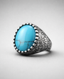 Turquoise Stone 925 Sterling Silver Men Ring