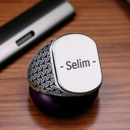 925 Sterling Silver named male ring -3