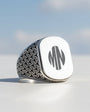925 Sterling Silver Monogram 2 Letters Male Ring -5