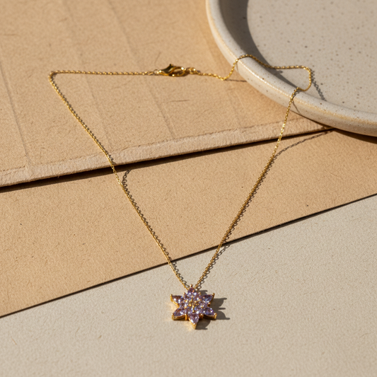 Collier en argent de fleur de lotus