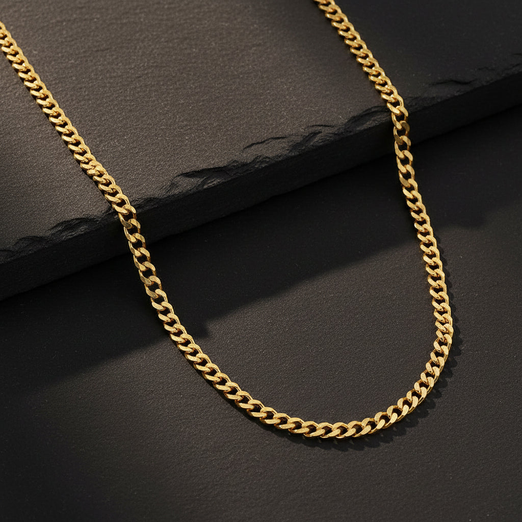 925 Sterling Silver 4 mm Curb Chain Unisex Necklace