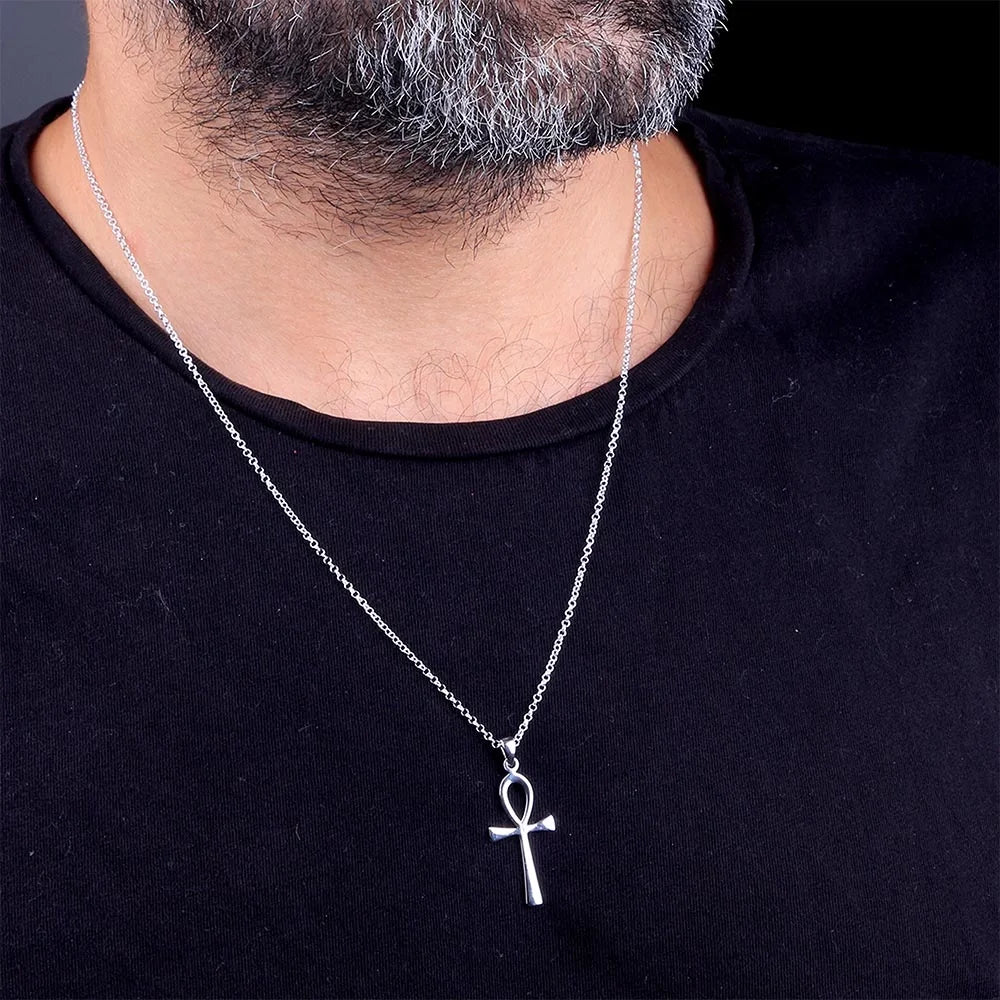 925 Sterling Silver Ankh Symbol Unisex Necklace