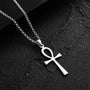 925 Ayar Gümüş Sade Ankh Sembollü Unisex Kolye