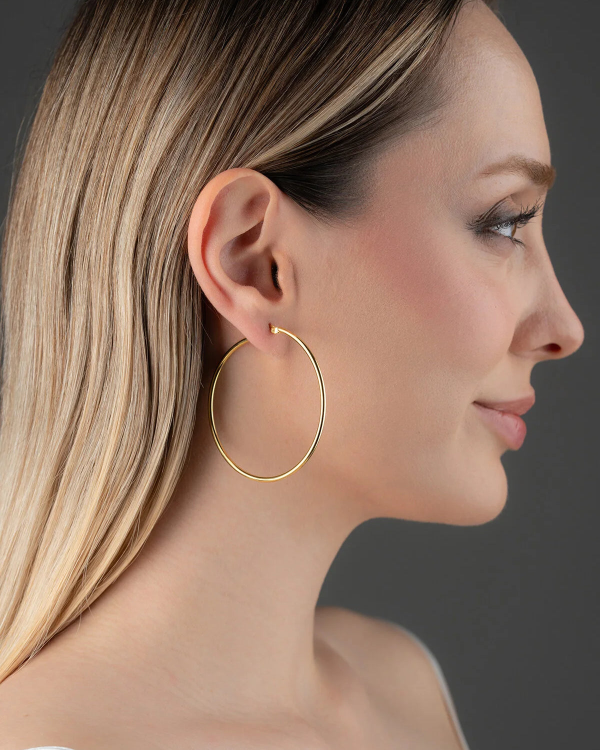 Large Hoop Earrings 55 mm 925 Sterling Silver