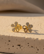 Minimalist Clover Stone Stud Earrings | 925 Sterling Silver 