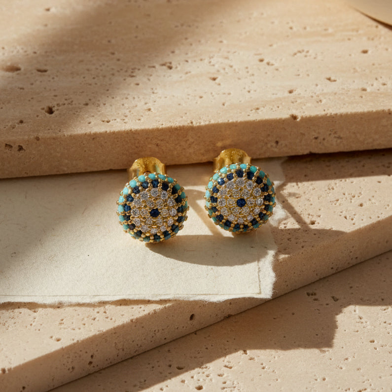 Evil Eye Stud Earrings | 925 Sterling Silver