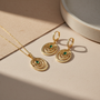 Halkalı Yeşil Oval Taşlı Set | 925 Ayar Gümüş
