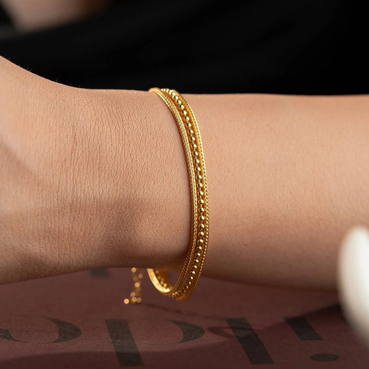 Fine Beaded Bracelet | 925 Sterling Silver Gold Plated
