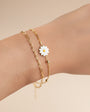 Double Chain Daisy Bracelet | 925 Sterling Silver