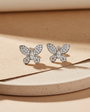 Butterfly Stud Earrings with Cubic Zirconia | 925 Sterling Silver