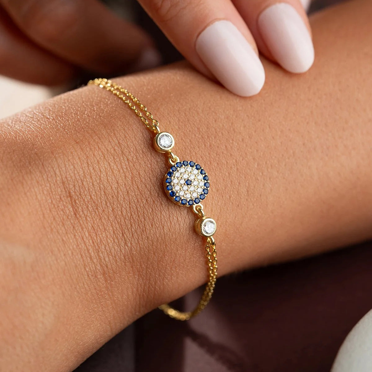 Bracelet Œil Protecteur | Argent 925 Plaqué Or