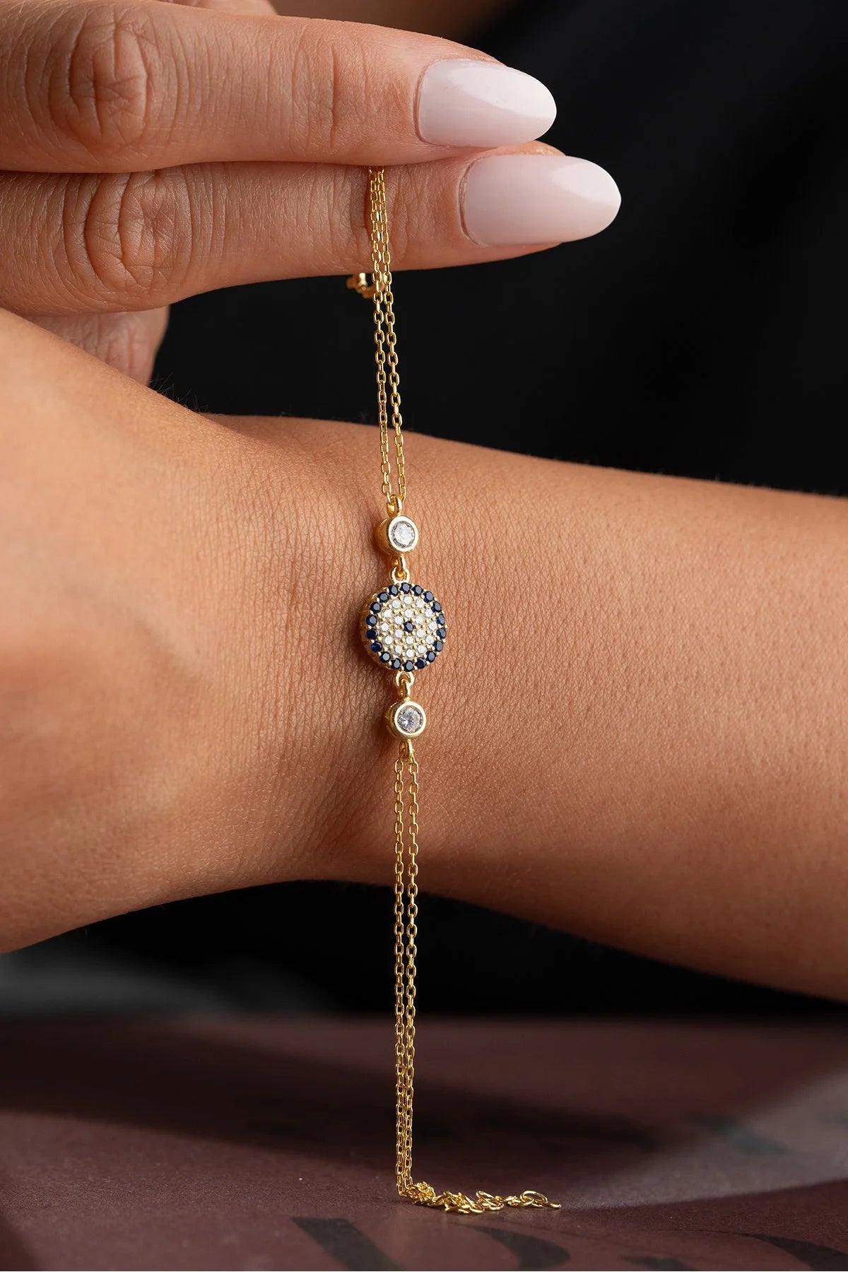 Bracelet Œil Protecteur | Argent 925 Plaqué Or