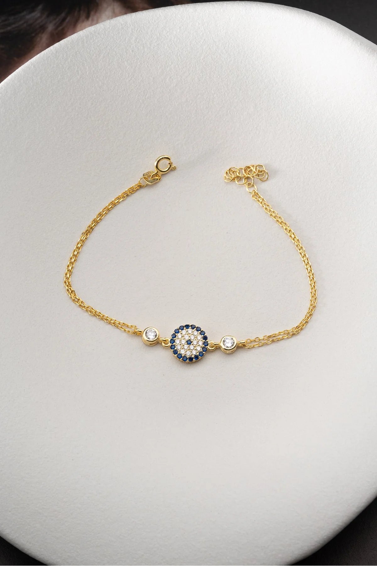 Bracelet Œil Protecteur | Argent 925 Plaqué Or