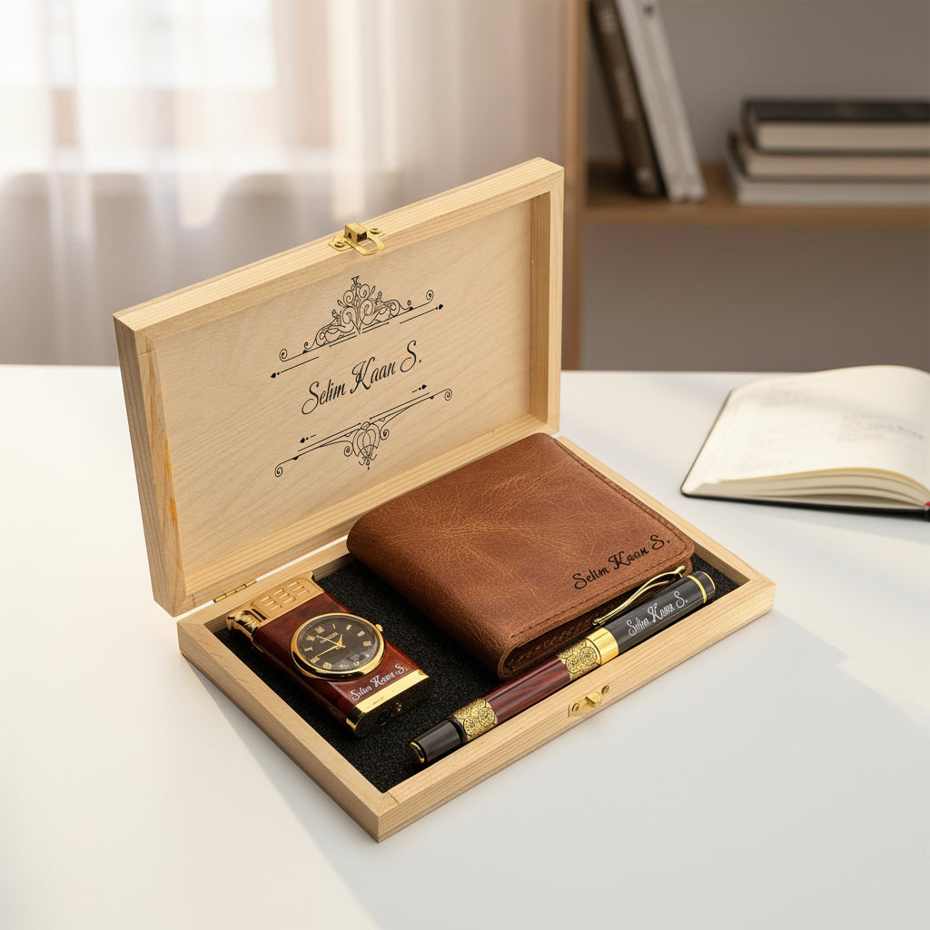 Personalized Wallet Lighter Pen Gift Set