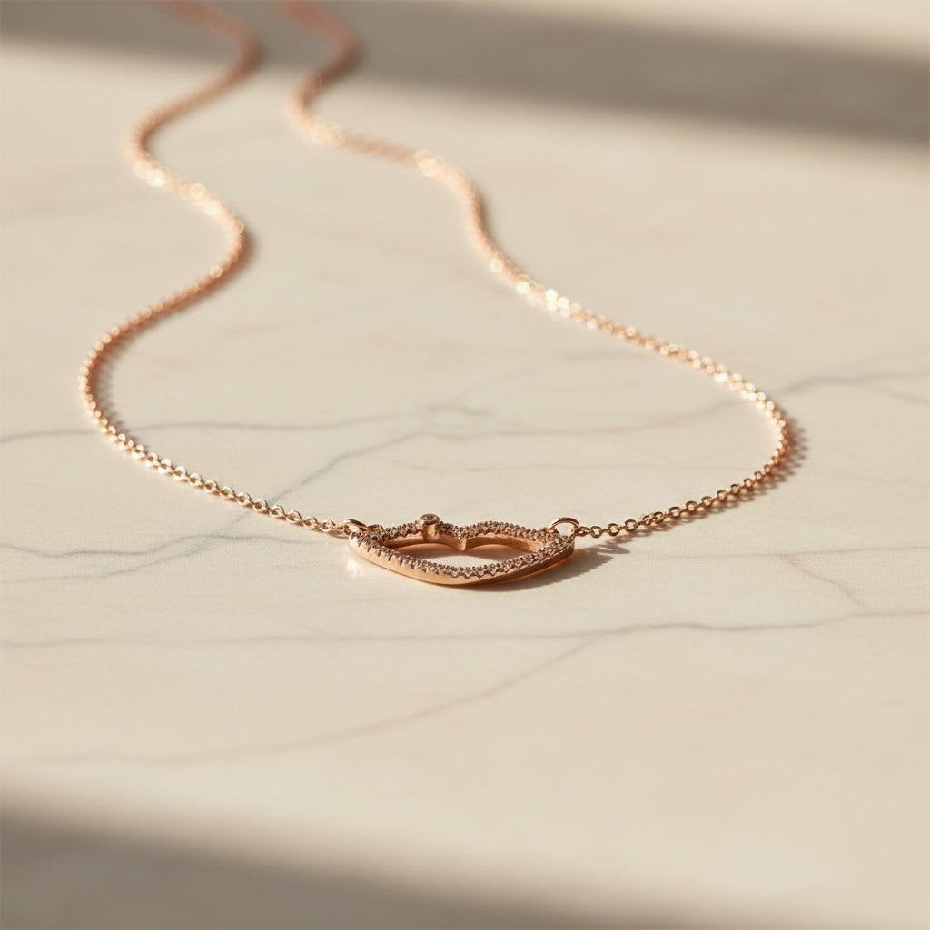 925 Sterling Silber Halskette mit Zirkonia Stein