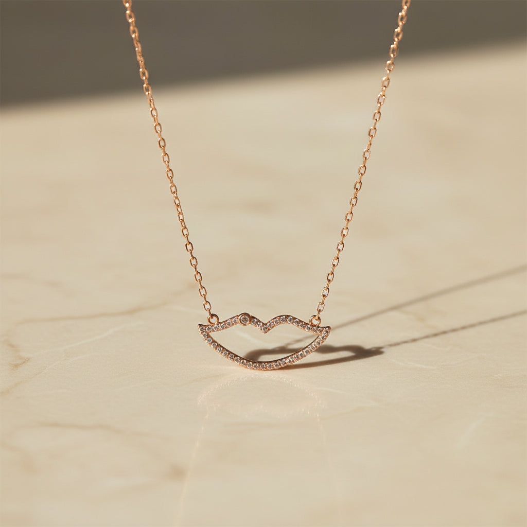 925 Sterling Silber Halskette mit Zirkonia Stein