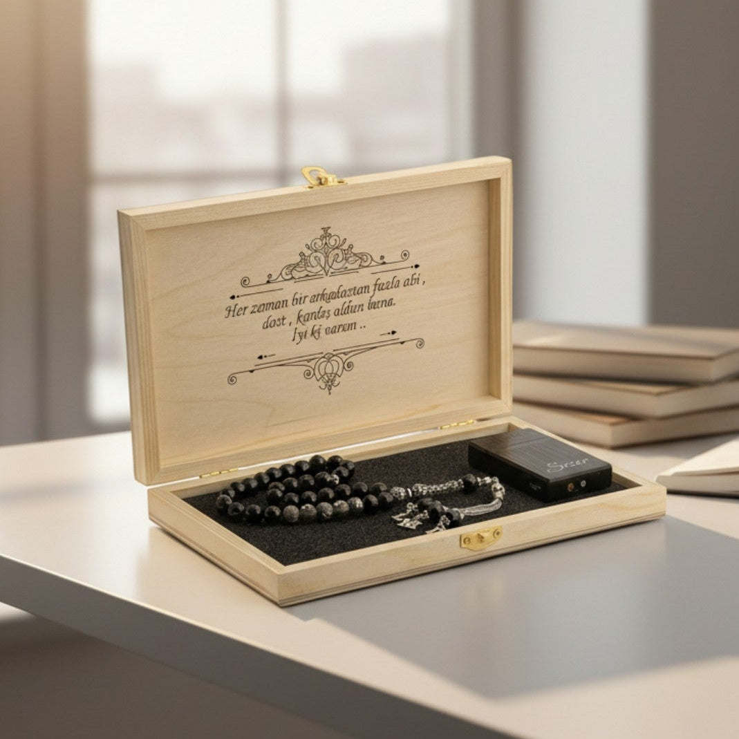 Kişiye Özel Tesbih & Çakmak Hediye Seti