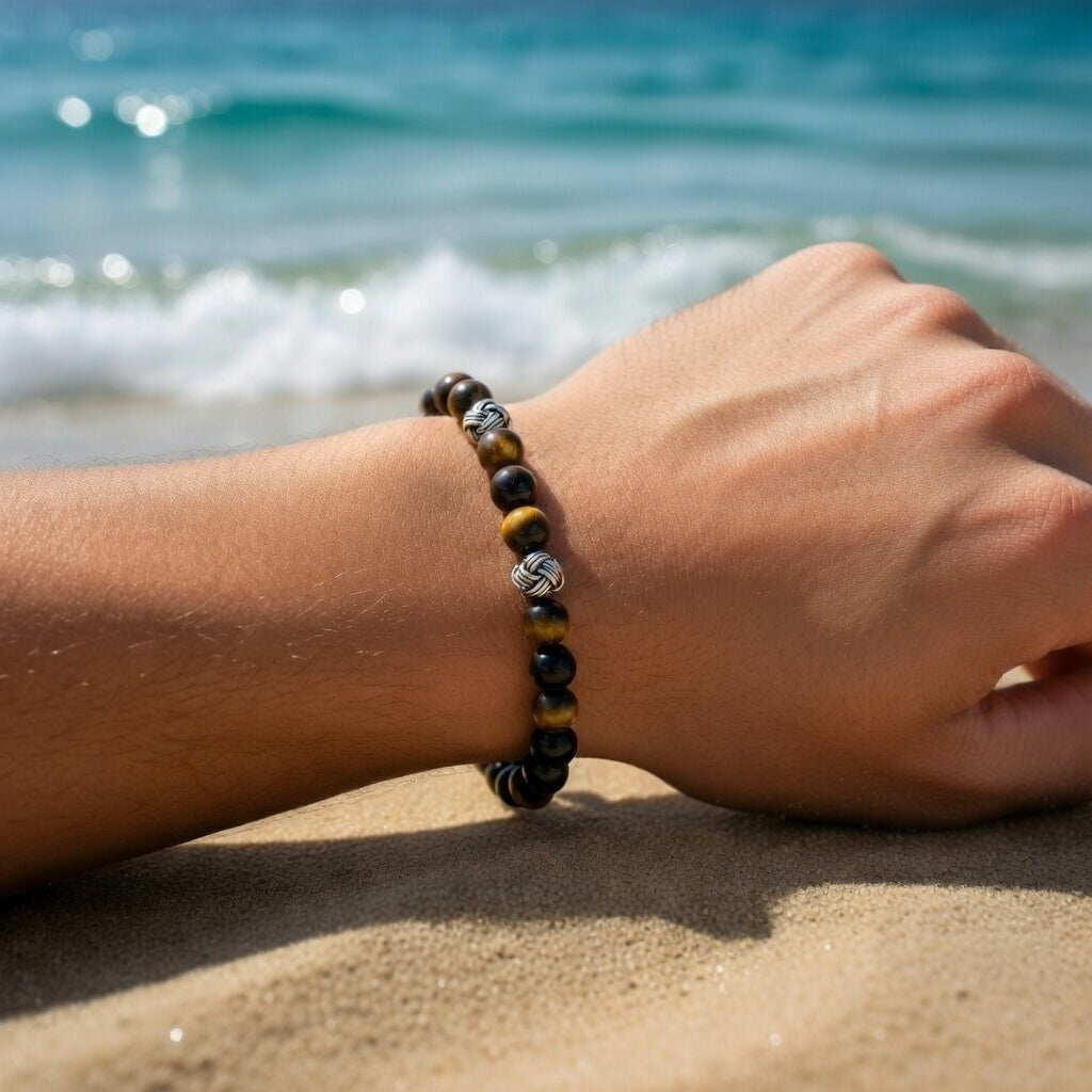 Black Onyx Tiger Eye Stone Bracelet