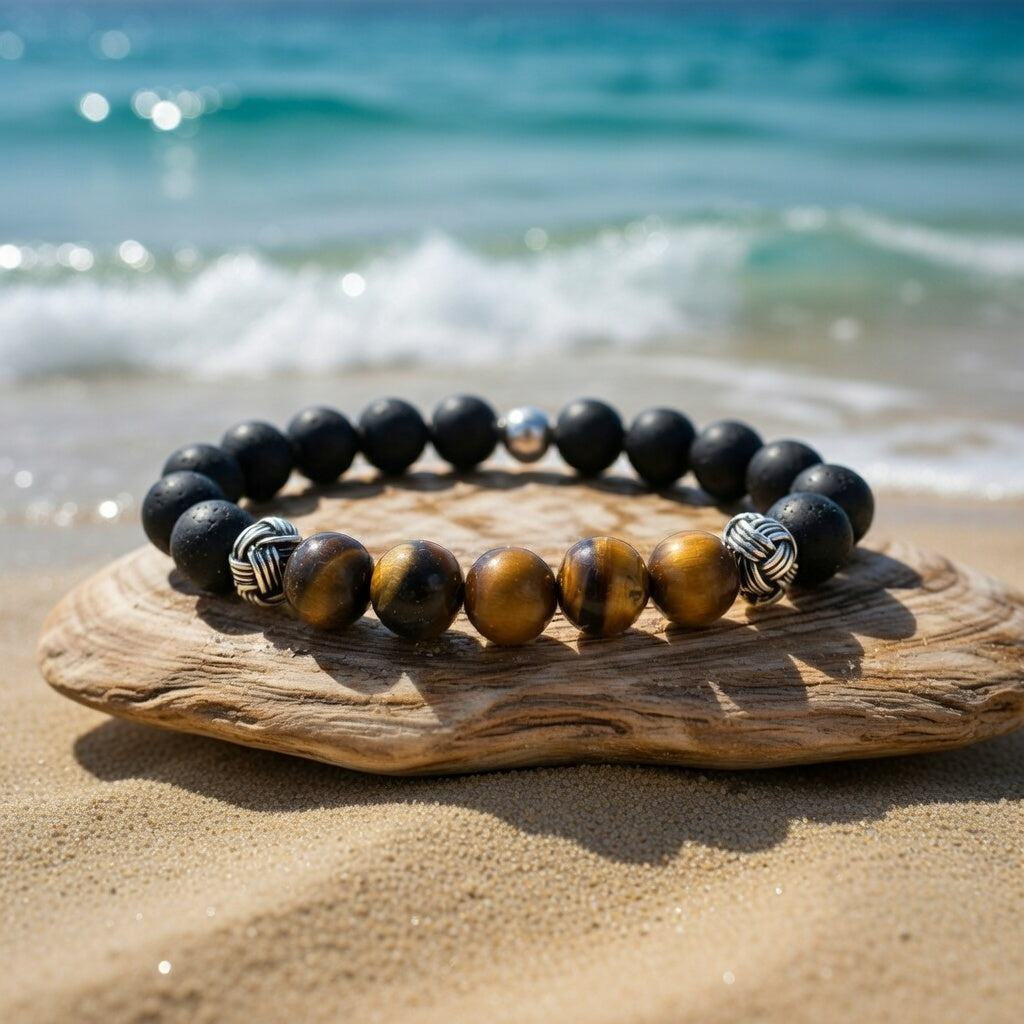 Black Onyx Tiger Eye Stone Bracelet