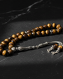 Personalized Tiger Eye Tasbih with Initials | 925 Silver