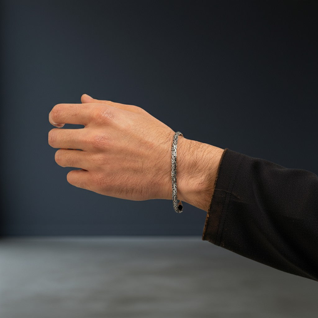 925 Sterling Silber Königskettenarmband 6mm