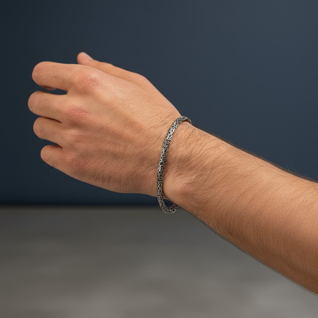 925 Sterling Silber Königskettenarmband 6mm