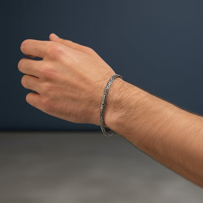 925 Sterling Silber Königskettenarmband 6mm