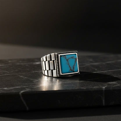 Türkis Herrenring 925er Silber