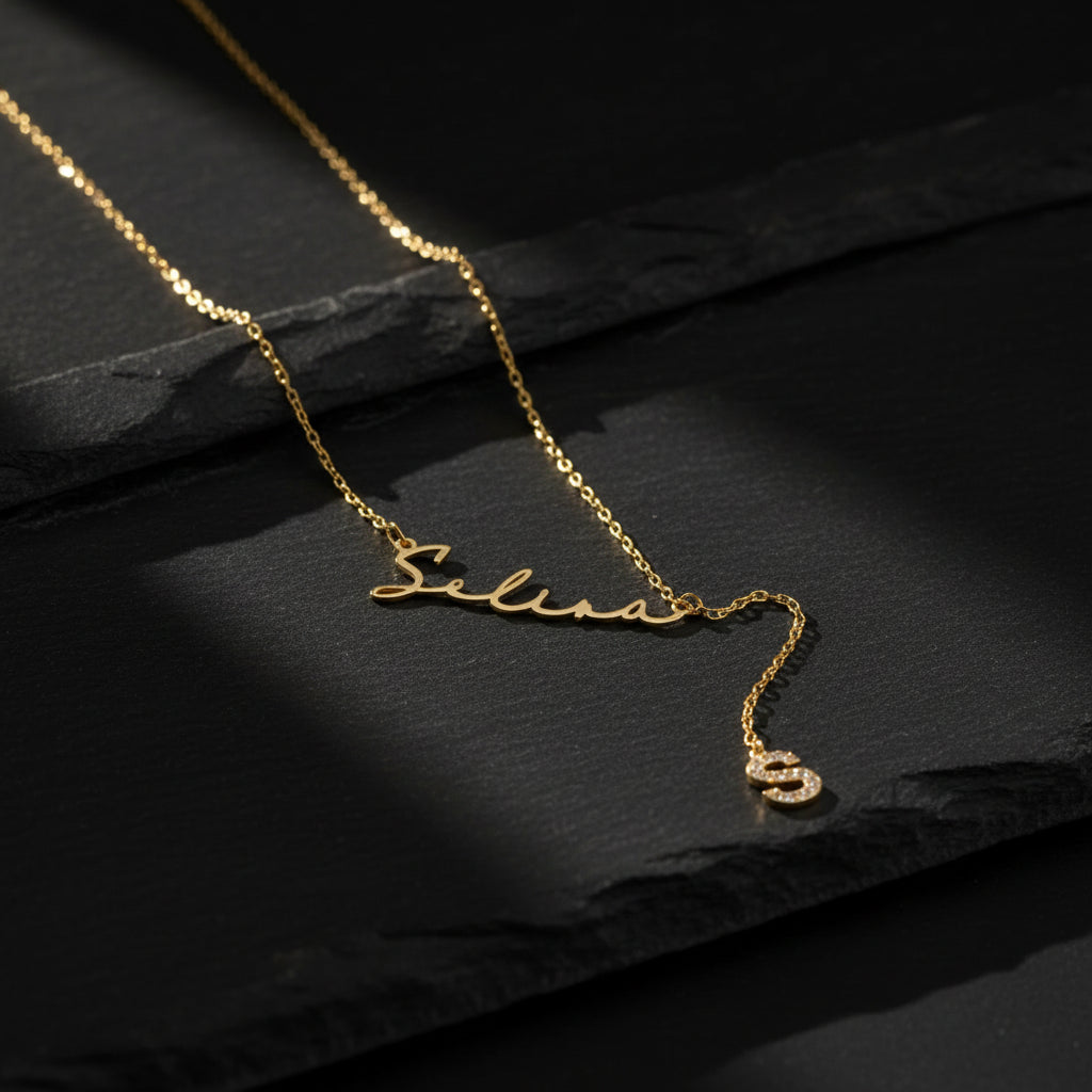 Handwriting Shaking Letter Silver Necklace