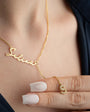 Handwriting Shaking Letter Silver Necklace
