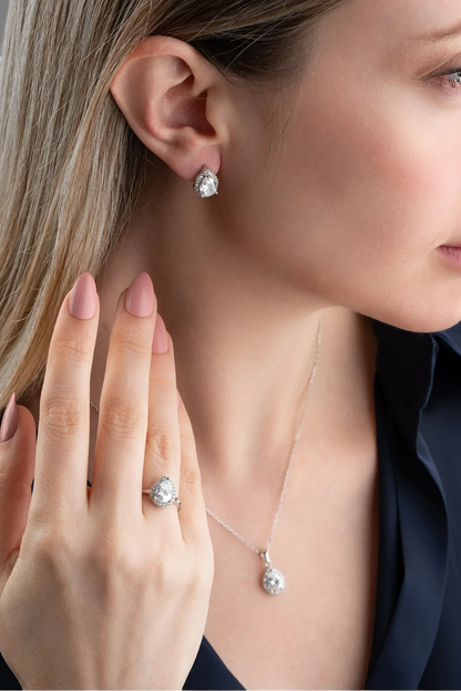 925 Sterling Silver Drop Jewelry Set