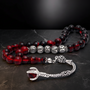 Tesbih Ambre Feu Rouge Personnalisé | Argent 925