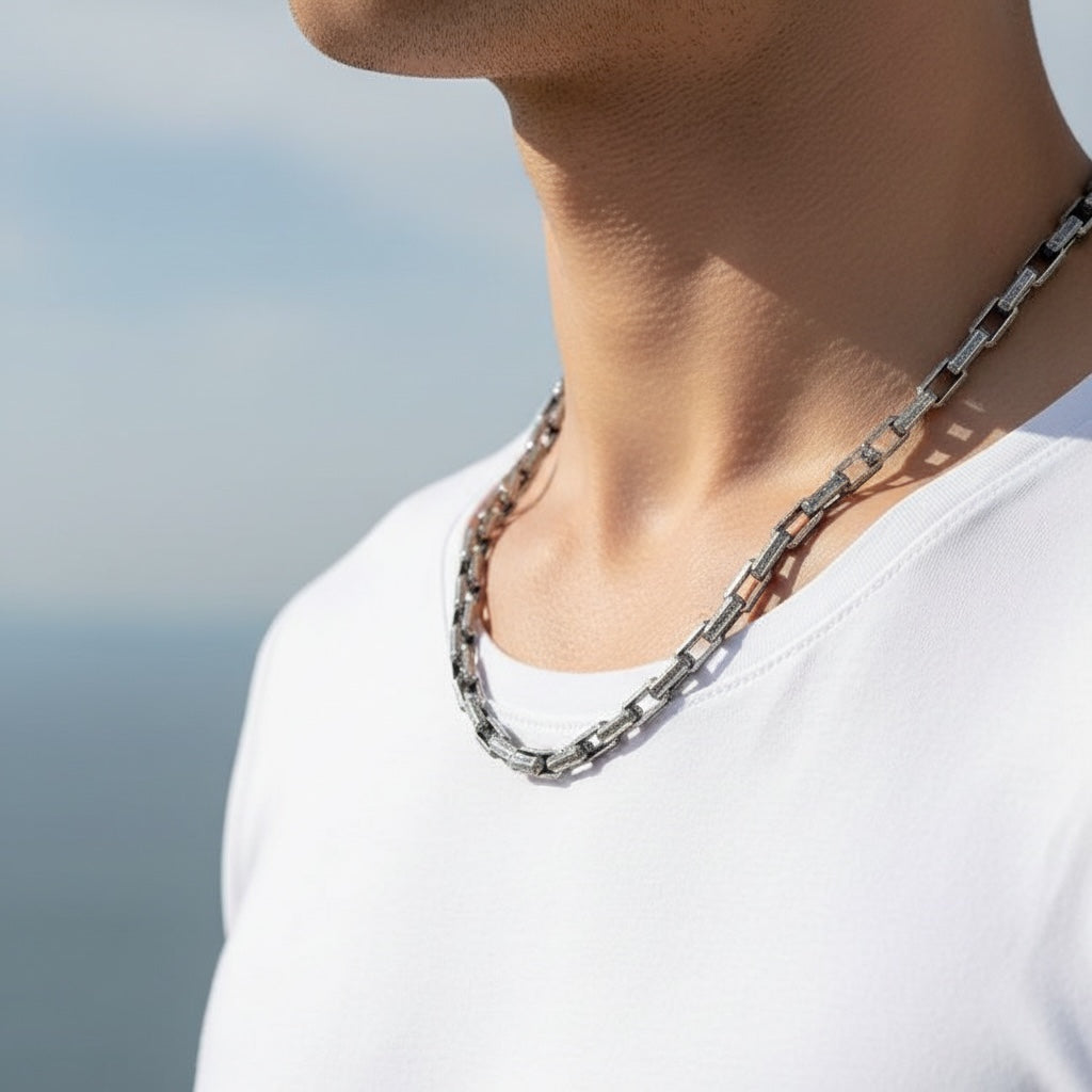Herren-Seilkette aus 925er-Sterlingsilber, oxidiert