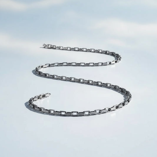 925 Sterling Silver Oxidized Men's Rope Chain