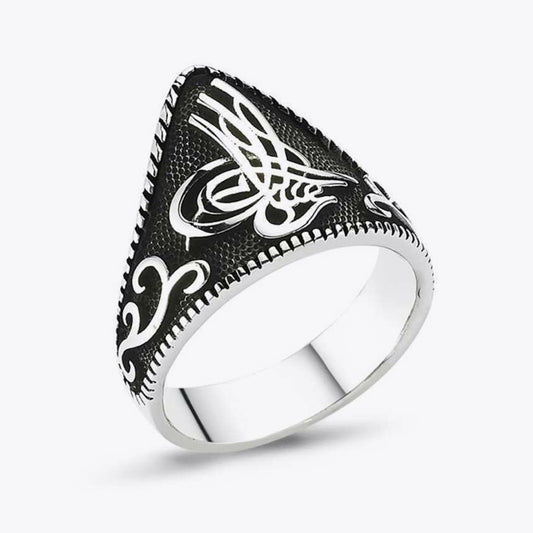 Osmanlı Tuğralı Erkek Gümüş Yüzük