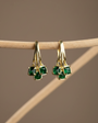 Emerald sparkle - 925 sterling silver green stone earrings