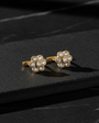 925 Sterling Silver Zircon Stone Flower Earrings
