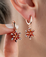 925 Ayar Gümüş Rose Garnet Küpe

