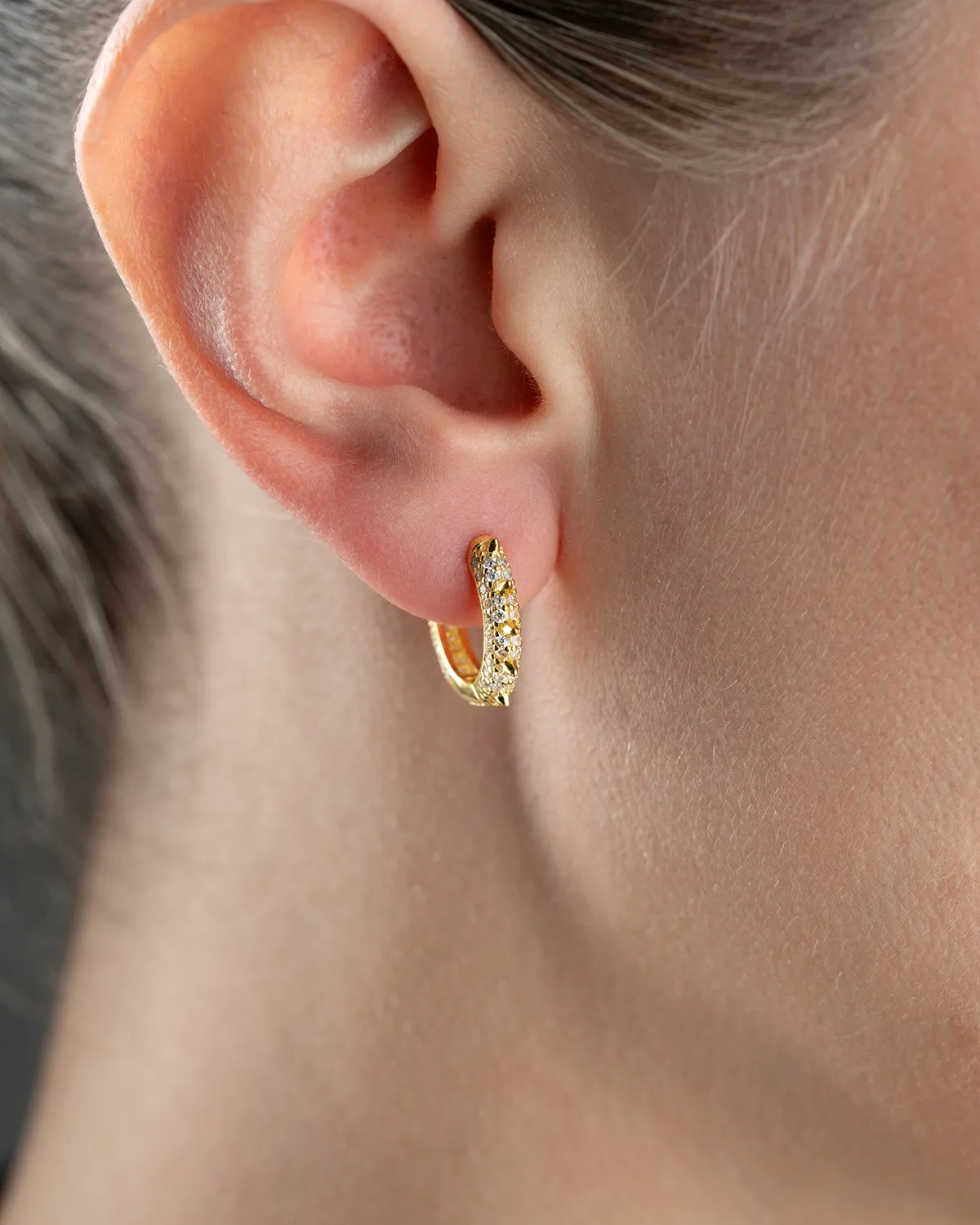 925 Sterling Silver Zircon Stone Nail Earrings