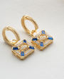 Blue Stone Square Earrings