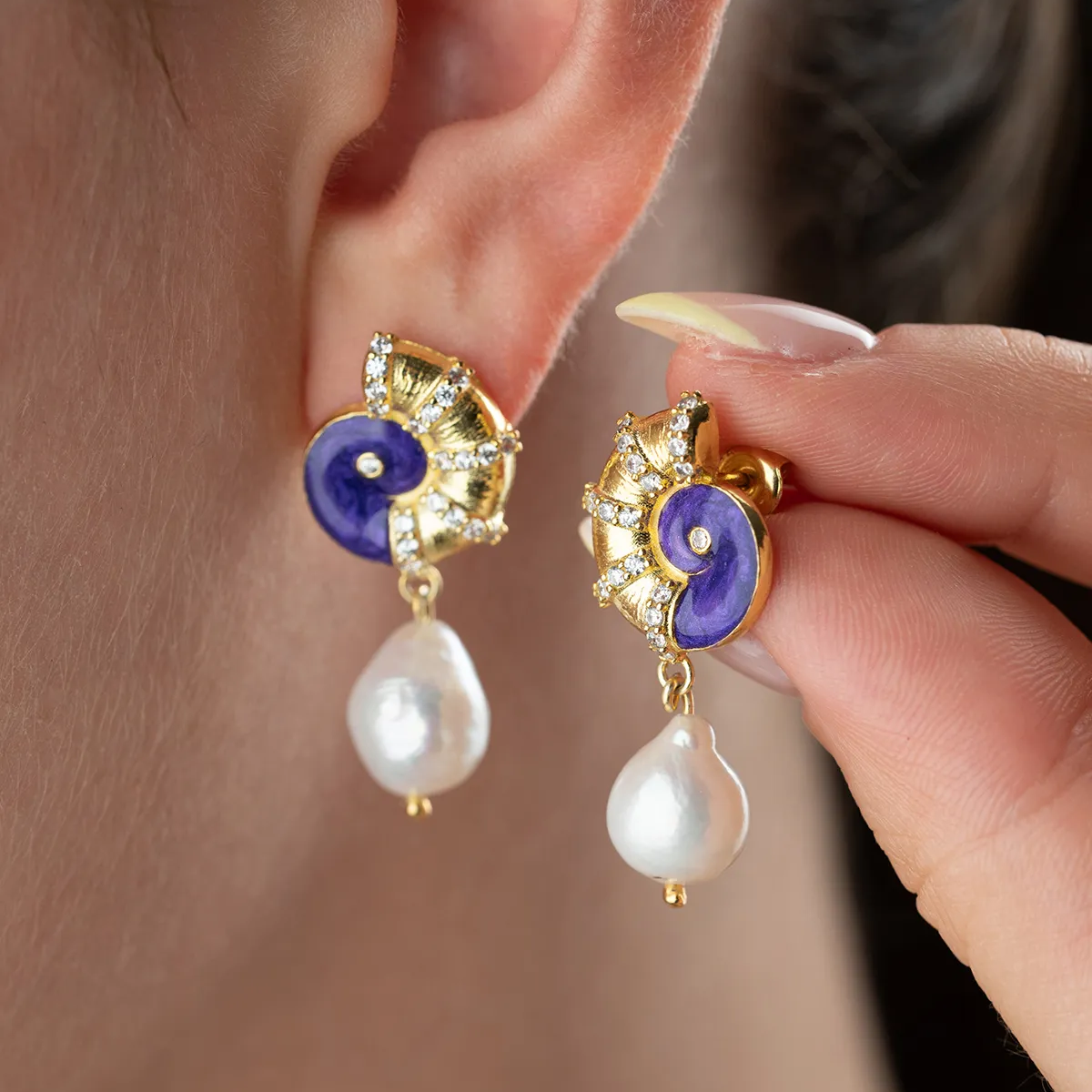 925 boucles d'oreilles en argent sterling en argent violet