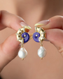 925 sterling silver purple seashell earrings