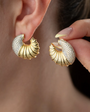 925 sterling silver shell earrings
