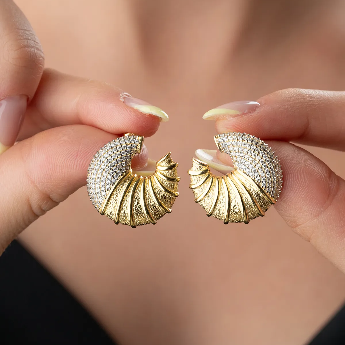 925 Boucles d'oreilles à coque en argent sterling