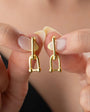 Modern Geometric Swinging Earrings - 925 Sterling Silver