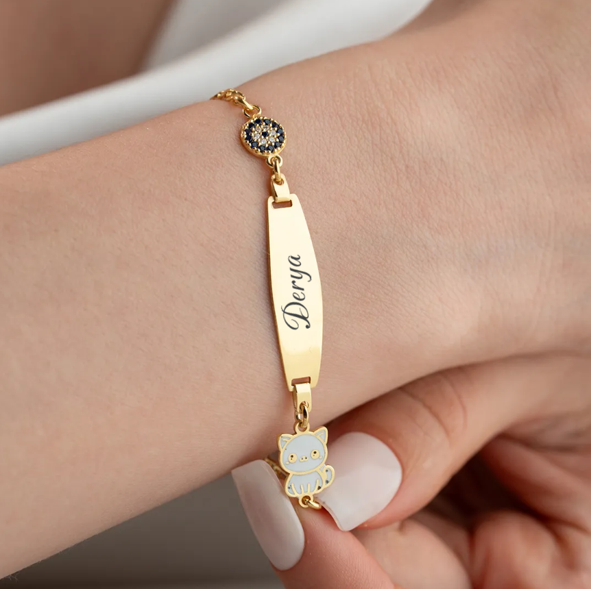 925 SET Silver Cat Figured Children's Bracelet