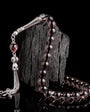Globe Cut Black Zircon Stone Fire Amber Rosaire