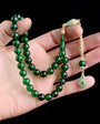Rosaire de l'ambre de feu vert - 925 argent sterling