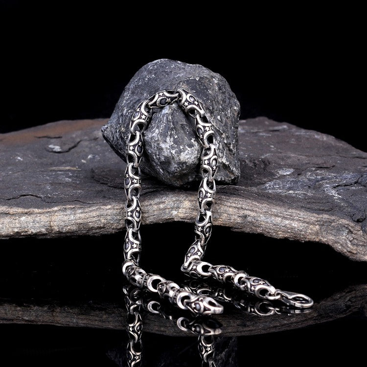 Handgefertigtes 925 Sterlingsilber Herrenarmband mit Halbmond-Stern-Motiv